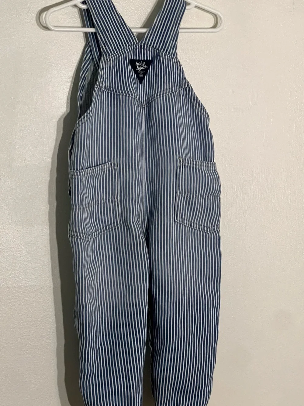 OshKosh B'gosh toddler cotton unisex Blue & White Striped conductor Overalls